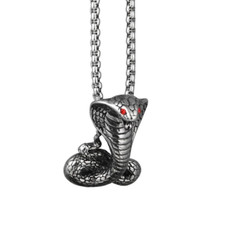 Cobra Snake Necklace Jewelry Vintage Silvery Serpent Pendant