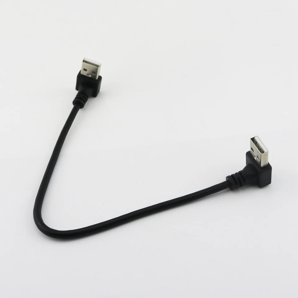 1pc USB 2.0 Type A Male to 2.0 A Male UP Angle Data Extension Adapter Cable 25cm - Image 2 of 4