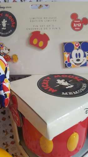 Disney Store Mickey Mouse Memories Plush Pins & Mug New Limited Edition 3/12 - Picture 3 of 12