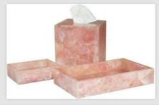 Marble Bathroom Accessories Set tissue box inlay rose quartz agate Home Decor kh