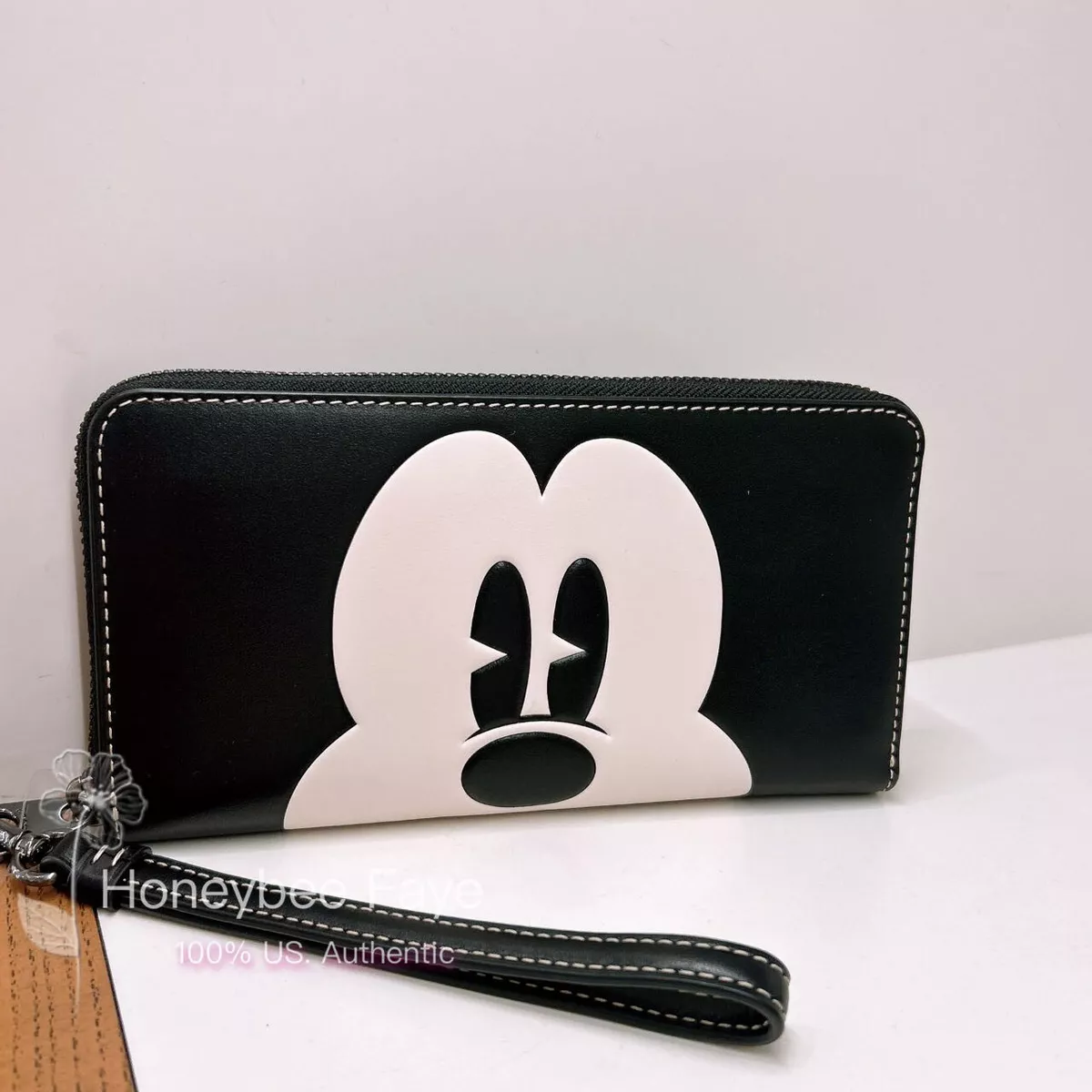 NWT Disney X Coach Long Zip Around Wallet With Mickey Mouse CN037