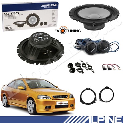 4-Set Alpine Frontlautsprecher für Opel Astra G 1998-2005 6,5'' 165mm
