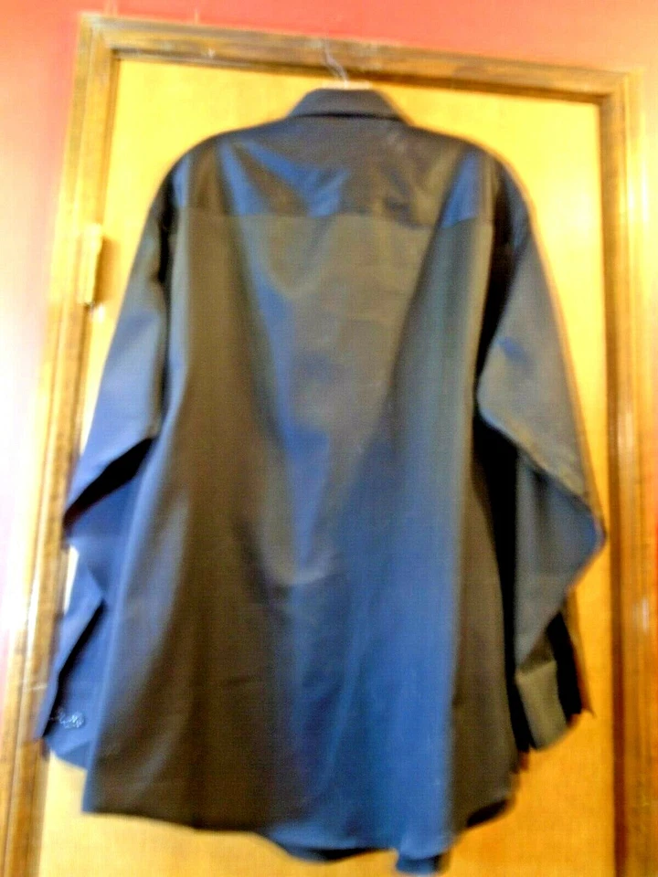 Camisa de vestir negra Kenneth Cole calce regular para hombre 17 32/33 100 % algodón Foto 2 de 3