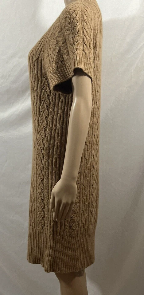 DVF Diane von Furstenberg Bronceado Beige Mezcla de Lana Tejido por Cable SS Vestido Túnica M Foto 3 de 4