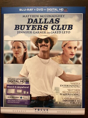 Dallas Buyers Club (Blu-ray DVD, 2014, 2-Disc Set, Includes Slip