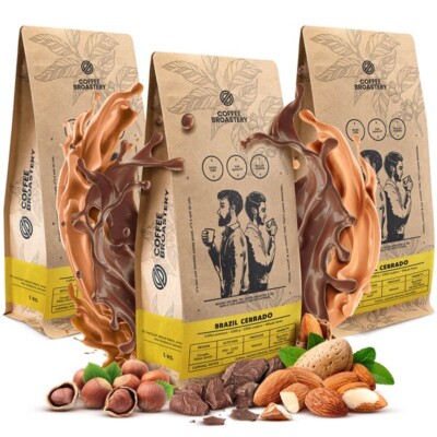 Kaffeebohnen Coffee Broastery Kaffee Frisch Geröstet Brazil Cerrado 3 x 1kg