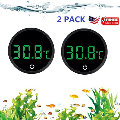 2x Aquarium Digital Thermometer LED Fish Tank Temperature Gauge w/ Touch Screen