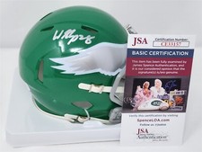 WILL SHIPLEY signed EAGLES kelly green mini helmet JSA COA