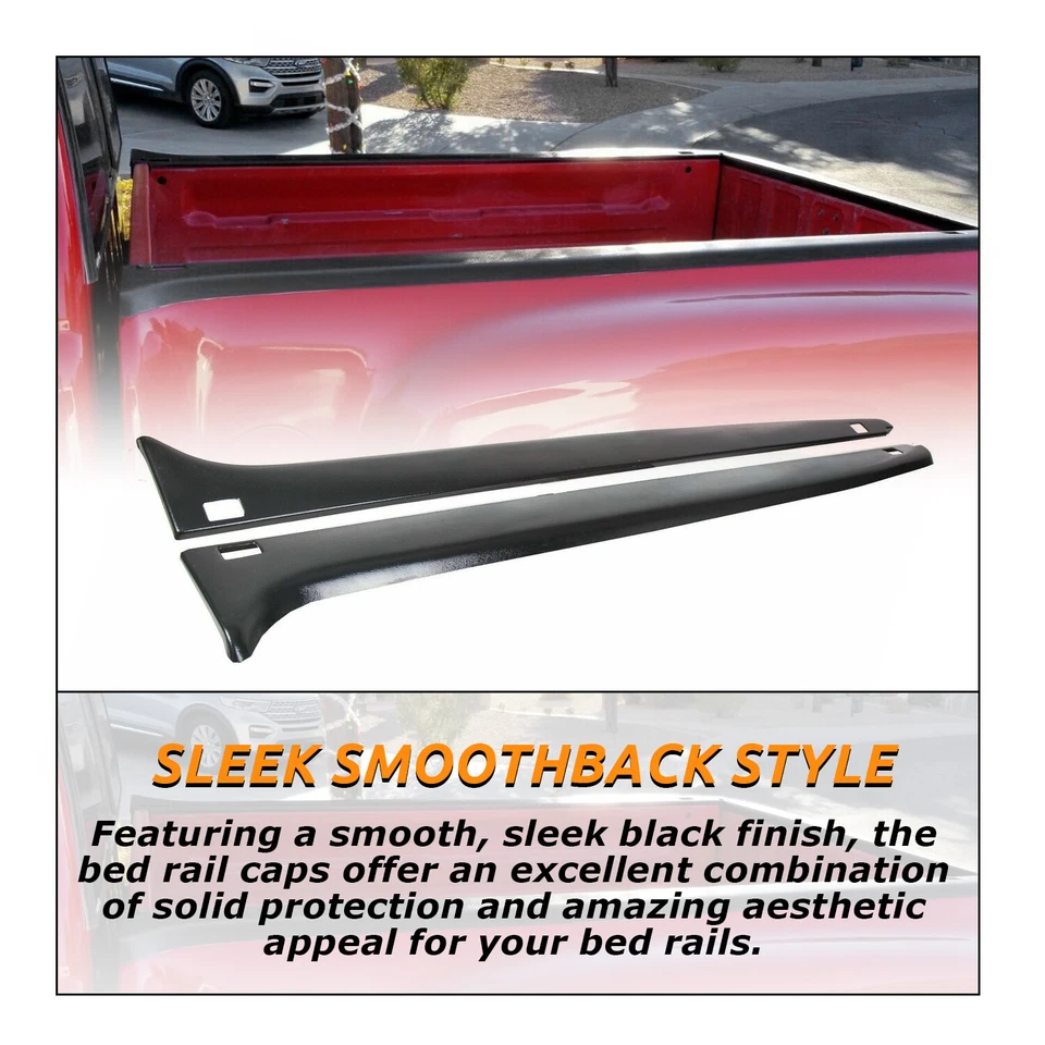 For 1999-2005 Chevrolet Silverado GMC Sierra 1500 Stepside LH RH Bed Rail Caps - Image 3 of 4
