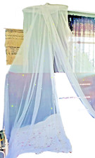 Mesh Round Bed Canopy White with Yellow Neon Stars Kids Room Princess