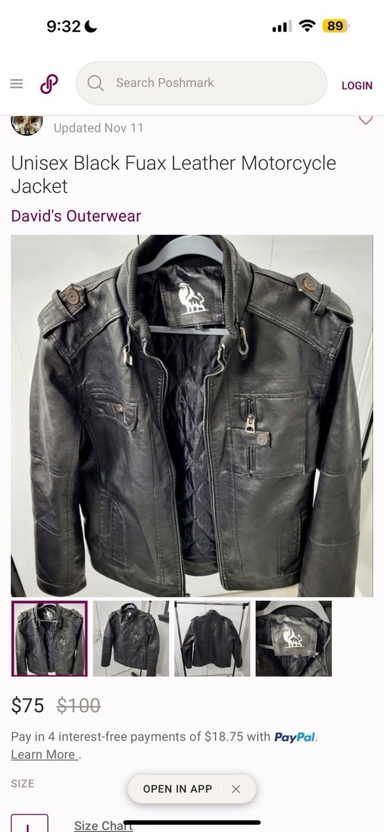 faux leather jacket Men/ Young Man Small | eBay