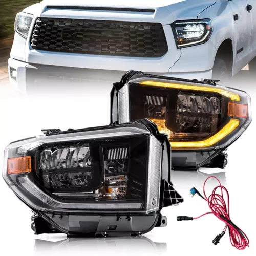 VLAND Full LED Headlights For Toyota Tundra 2014-2021 w/Sequential Turn Signlas - Picture 1 of 9