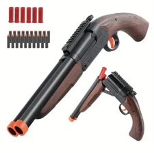 Double Tube Foam Dart Blaster Shell Ejecting Toy ShotGun with Soft Foam Gun