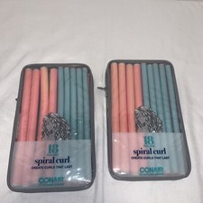 Conair SPIRAL CURL Flexible Hair Rollers 18 Rollers Small and Medium Lot Of 2