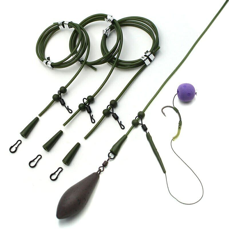 3x Pre Rigged Rig Tube Helicopter Chod Hair Rigs Carp Fishing Tackle Link  In Box