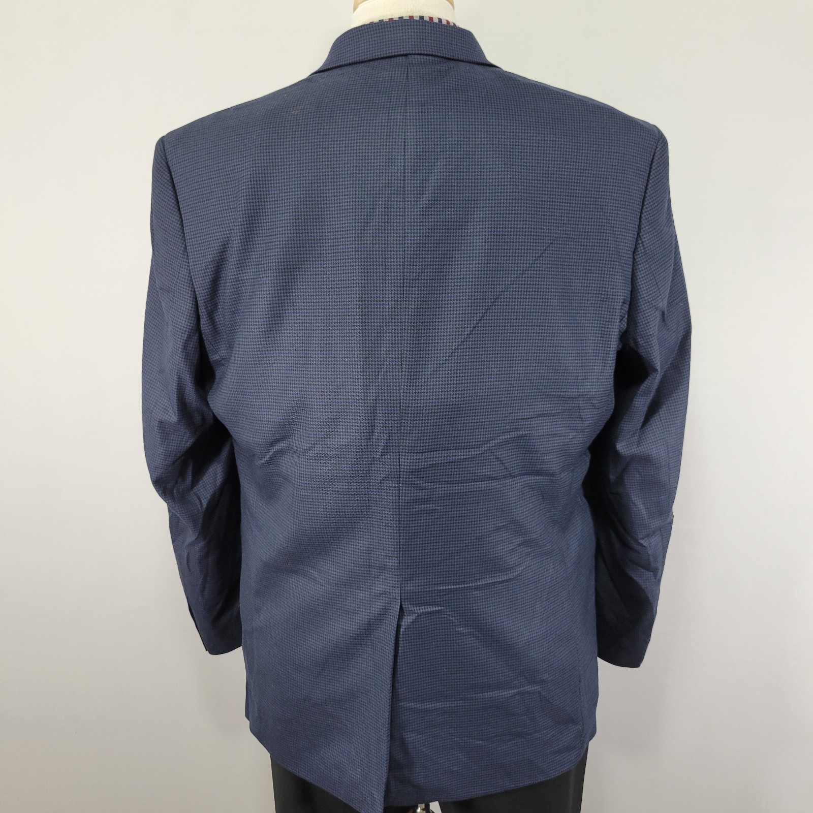 Michale Kors Men's Sport Coat Blazer Two Button Navy Houndstooth Poly Blend 44R thumbnail 10