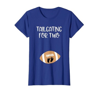 Tailgating for Two Football Game Day Pregnant Expecting Mom T-Shirt, Women, R...