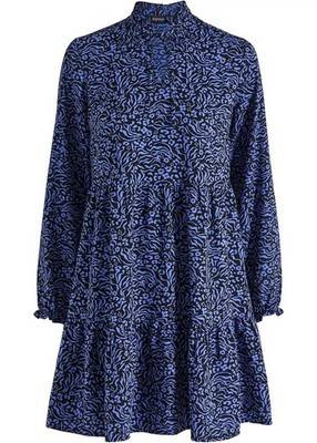 Tunika-Kleid Gr. 34 Edelsteinblau Damenkleid Minikleid Langarmkleid Neu*
