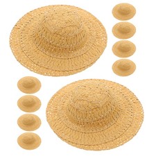 15 Pcs Miniature Hats for Crafts Doll Straw DIY Top Exquisite Decor