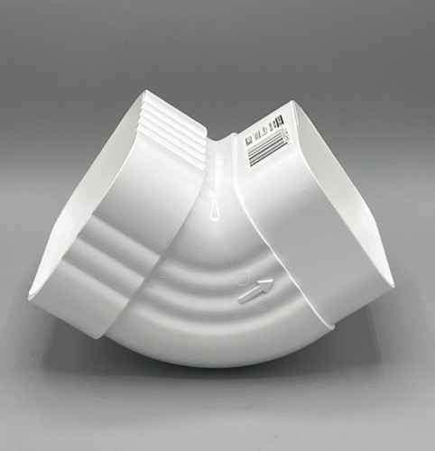 AMERIMAX Traditional Vinyl 5.5 in White Front Elbow for 4x3 Rain Downspout M0727 - Picture 7 of 16