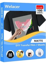 100 Sheets DTF Transfer Film Paper A4 Double Sided Thick Clear Pretreat Sheet...