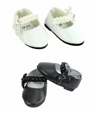 Black or White Pearl Mary Janes fit 18" American Girl Size Doll