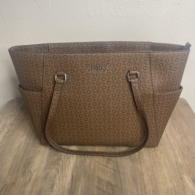 GUESS Women s Brown Granby Tote Bag Monogram Logo Shoulder Purse NWOT New