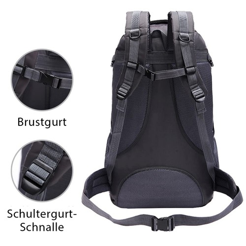 60L Rucksack Wasserdicht Herren Damen Outdoor Trekking Wanderrucksack - Bild 12 von 14