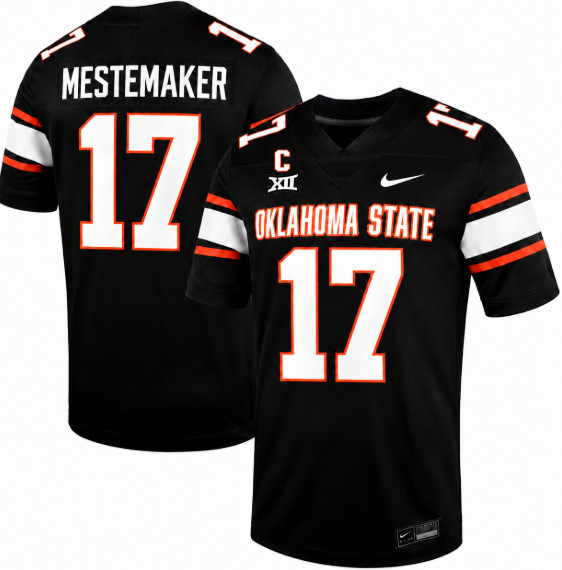 Drew Mestemaker Oklahoma State Cowboys Jersey Black + Orange New STITCHED