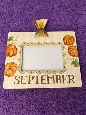 Vintage Exposures Monthly Hand Painted Wooden Picture Frame September 