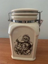 California Pantry Classic Ceramic Canister Vintage Christmas Santa Design 2003