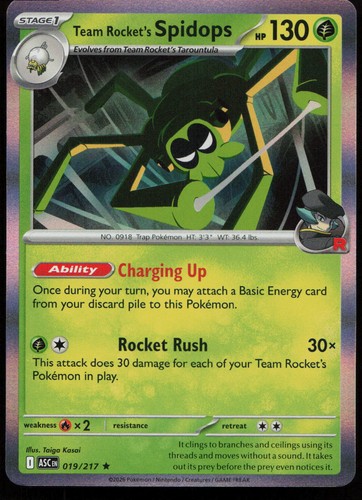 Team Rocket's Spidops #19/217 (Holo) (NM) ME: Ascended Heroes ASC Pokemon