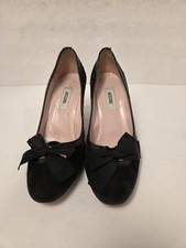 Moschino Black Suede Bow Heels