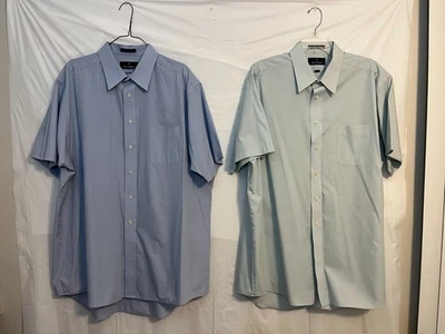 Lot of 2 Barrington Men's Short Sleeve Button Down Dress Shirts Size XL / 17.5 - Image 1 of 4