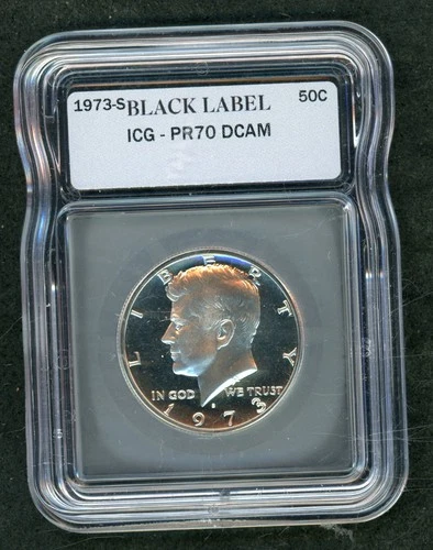 1973-S Black Label Kennedy Half Dollar ICG-PR70 DCAM