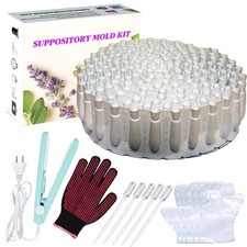 Prnaiev Suppository Molds 2.4 ML 150 PCS Kit with 5 Pipettes 2.4ml, White