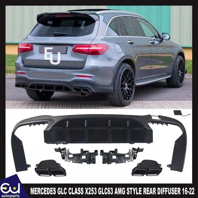 HECKDIFFUSOR FÜR MERCEDES GLC KLASSE X253 GLC63 AMG STYLE & ENDROHRE 2016-2022