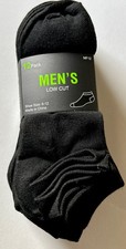 12 Pair Men's Low Cut Socks - Shoe Size 6-12, Black