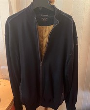 $900 Paul & Shark Classic Yachting Navy Blue Knit Full Zip Jacket Iraly sz Large