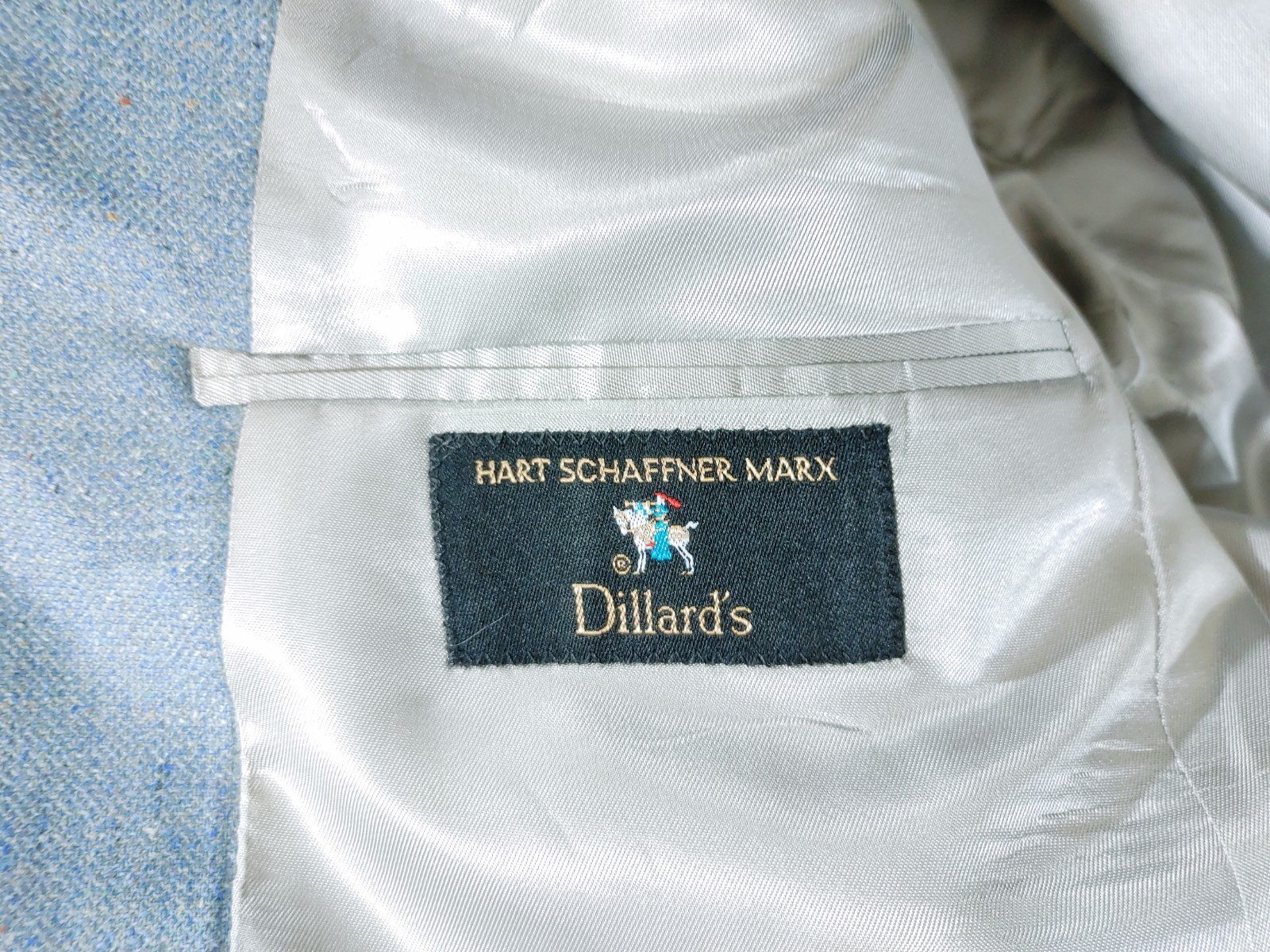 Hart Schaffner Marx Blazer Men's 38/39R Light Blue Sport Coat Jacket Wool USA