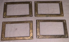 Great Set  4  Antique  Brass  Label Holders  or  Name Plates