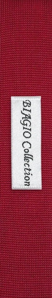Corbata tejida Biagio color rojo oscuro liso para hombre Foto 2 de 2