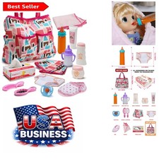 14-Pack Baby Doll Accessories Set: Magical Feeding Caring Playtime Essentials