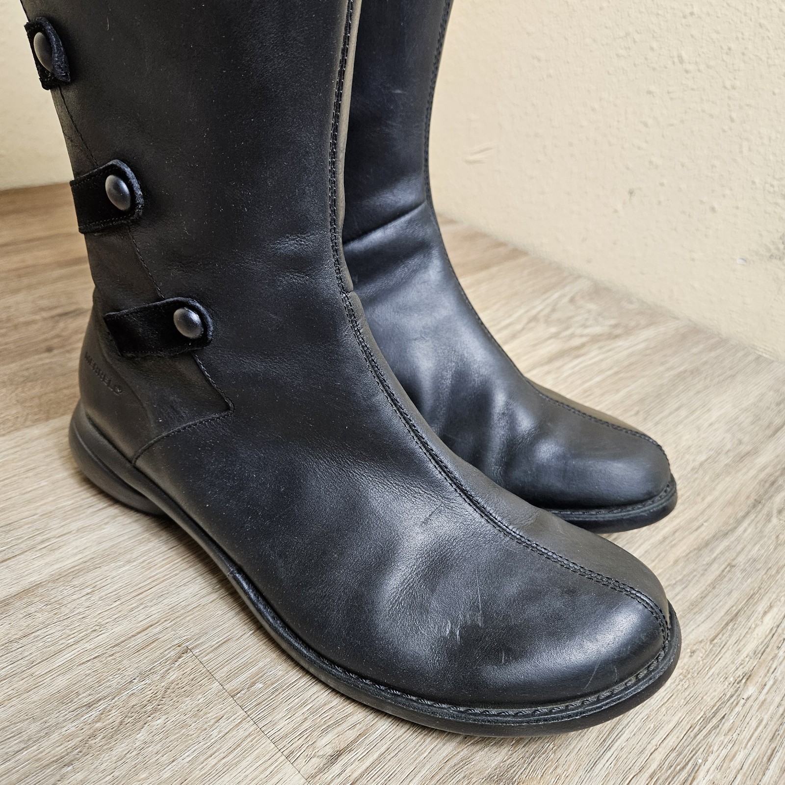 Stivali donna Merrell Tetra Launch neri in pelle misura zip impermeabili J40082 taglia 8