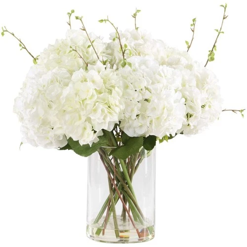 Uttermost 60248 Anastasia Hydrangea  Cream Hydrangeas and Natural Foliage - Picture 2 of 4