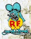 VINTAGE 8x6.5" RF RATFINK MOTOR OIL PORCELAIN GAS PUMP STATION PETROLEUM SIGN