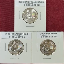 2025 PDS ALTHEA GIBSON UNCIRCULATED BU QTRS From 3-ROLL SET in COIN FLIPS