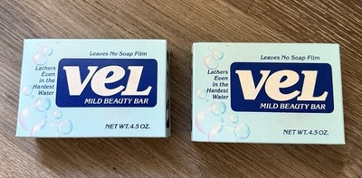 (2) Vintage VEL Mild Beauty  Bar Soap Old Stock 4.5 Oz New