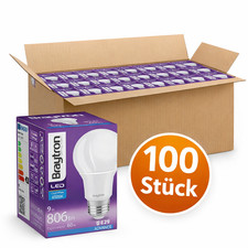 100 x LED Light Bulb Bulb Shape E27 9W Watt 6500K 806lm Cool White Bulbs A70