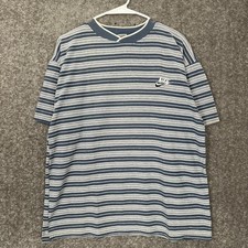 Vintage Nike Made In Usa Men’S Striped Textured Silver Tag T Shirt Size Small
